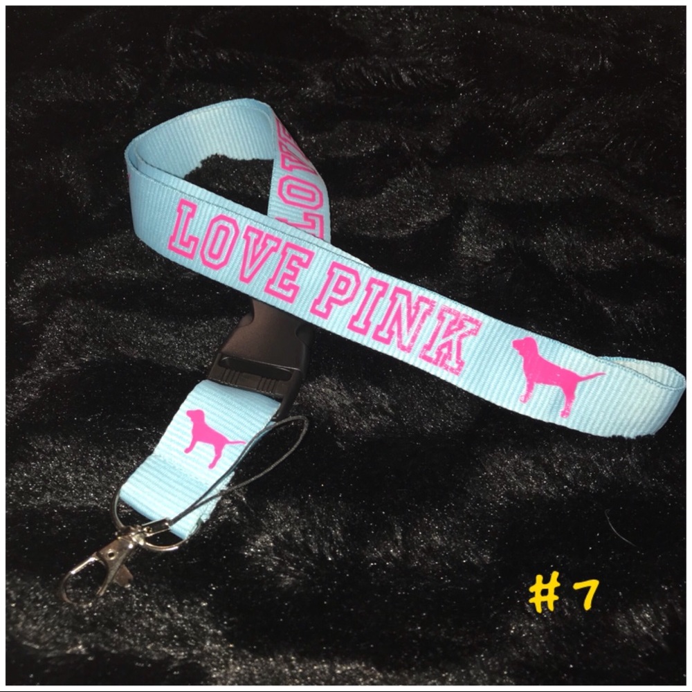 VS Pink Lanyard Key Chain Card Phone Holder Blue